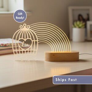 Rainbow Love Night Light – Personalized LED Nightlight